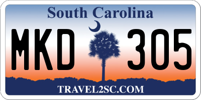 SC license plate MKD305