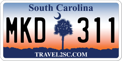 SC license plate MKD311