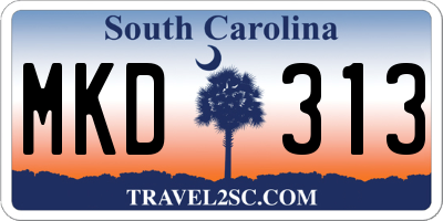SC license plate MKD313