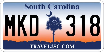 SC license plate MKD318