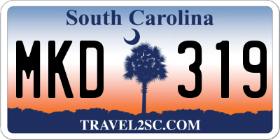 SC license plate MKD319