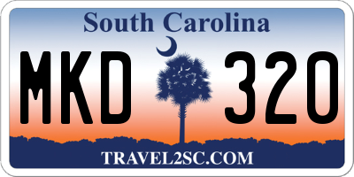 SC license plate MKD320