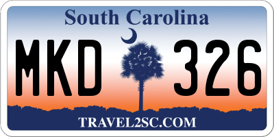 SC license plate MKD326