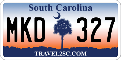 SC license plate MKD327