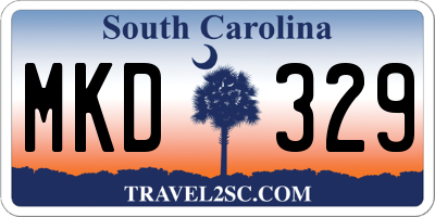 SC license plate MKD329