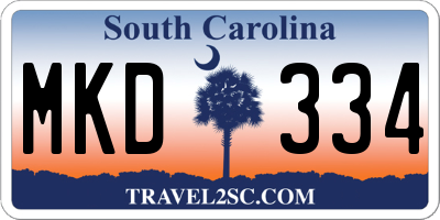 SC license plate MKD334