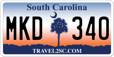 SC license plate MKD340