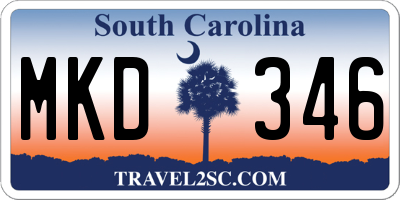 SC license plate MKD346