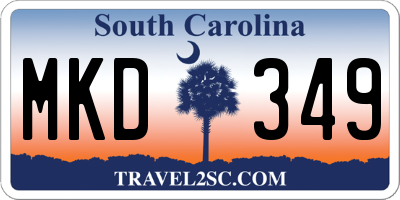 SC license plate MKD349