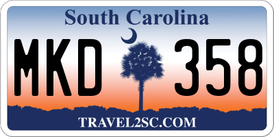 SC license plate MKD358