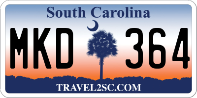 SC license plate MKD364