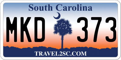 SC license plate MKD373