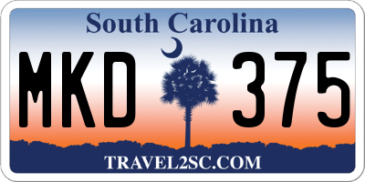 SC license plate MKD375