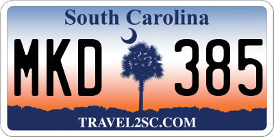 SC license plate MKD385