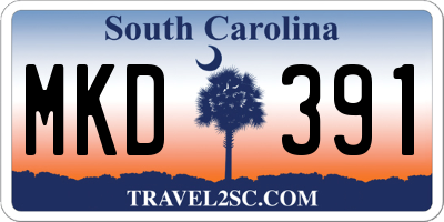 SC license plate MKD391