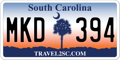 SC license plate MKD394