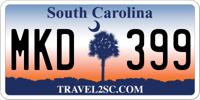 SC license plate MKD399