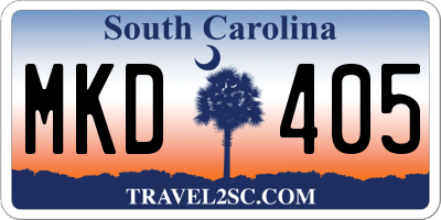 SC license plate MKD405