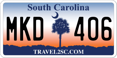 SC license plate MKD406