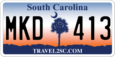 SC license plate MKD413