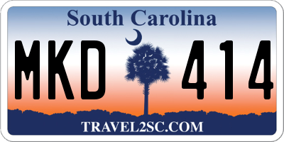 SC license plate MKD414