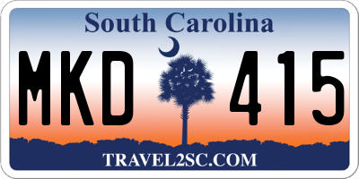 SC license plate MKD415