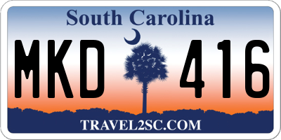 SC license plate MKD416