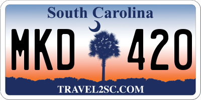 SC license plate MKD420