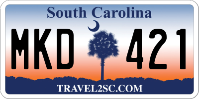 SC license plate MKD421