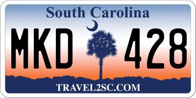 SC license plate MKD428