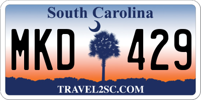 SC license plate MKD429