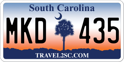 SC license plate MKD435