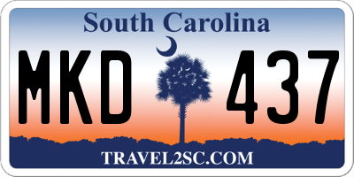 SC license plate MKD437