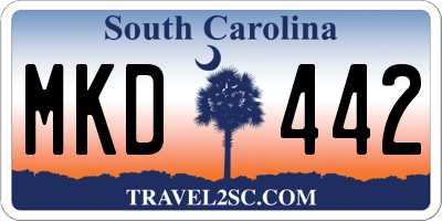 SC license plate MKD442