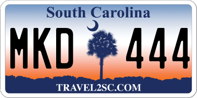 SC license plate MKD444