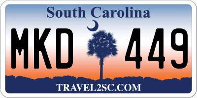 SC license plate MKD449