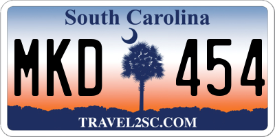 SC license plate MKD454