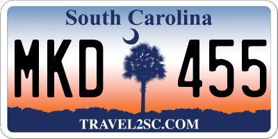 SC license plate MKD455