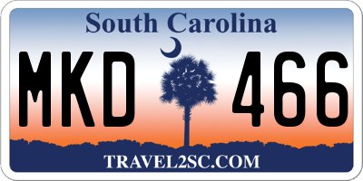 SC license plate MKD466