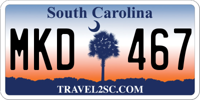 SC license plate MKD467