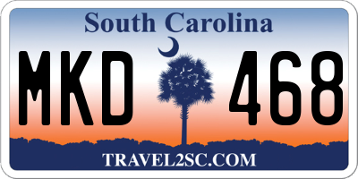 SC license plate MKD468