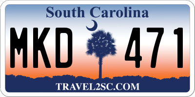 SC license plate MKD471