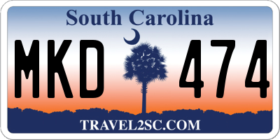 SC license plate MKD474
