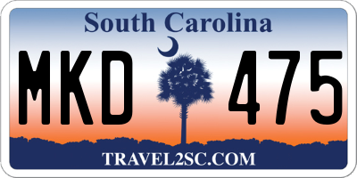 SC license plate MKD475