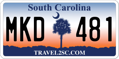SC license plate MKD481