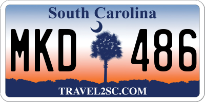 SC license plate MKD486