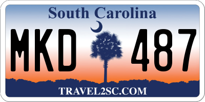 SC license plate MKD487