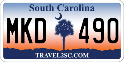 SC license plate MKD490