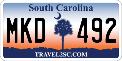 SC license plate MKD492