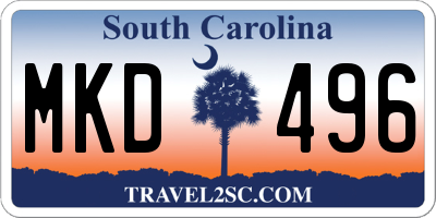 SC license plate MKD496